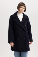 DEFACTO Regular Fit Wool Look Cashew Coat