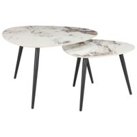 Xora SADA KONFERENČNÝCH STOLÍKOV, čierna, biela, kov, keramika, 84/45,5/77 cm