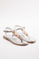 Trendyol Silver Metal Accessory Detailed Women's Flip-Flop Sandals