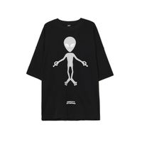 Cropp - Oversize majica s potiskom - črna