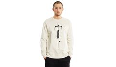 Dedicated Sweatshirt Malmoe Bike Front Oat White Pánske - Mikiny a mikiny s kapucou Dedicated - Biela - 20556-L - Size: L