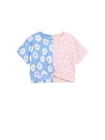 Desigual Majica  neonsko plava / roza / bijela