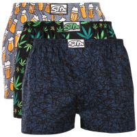3PACK pánské trenky Styx art klasická guma vícebarevné (3A13719) XL
