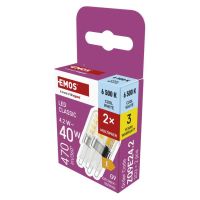 LED žárovka Classic JC / G9 / 4,2 W (40 W) / 470 lm / studená bílá / 2 ks