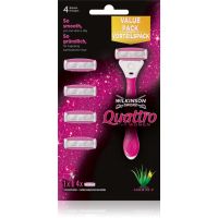 Wilkinson Sword Quattro for Women Aloe & Vit. E Rasierer Ersatzklingen 4 pc
