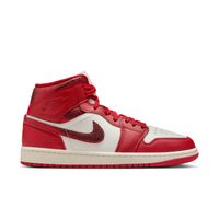 Air Jordan 1 Mid SE "Red Cracked Leather" Wmns - Dámske - Tenisky Jordan - Biele - HJ9337-106 - Veľkosť: 36.5