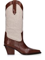 60mm Rosario Leather & Canvas Boots