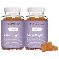 Shine Bright Beauty Gummies 2er Pack - Vitamine für Haare, Haut und Nägel. 120 Gummibärchen mit Blaubeer- und Himbeergeschmack | TummyTox