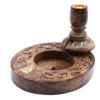 Ancient Wisdom AWG Drevený stojan na vonné kužele "Tečúci dym" Malý BUDDHA