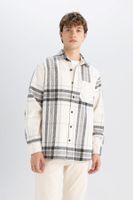 DEFACTO Regular Fit Polo Collar Plaid Lumberjack Flannel Long Sleeve Shirt