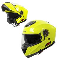 Výklopná moto přilba W-TEC Cullo fluo žlutá M (57-58)