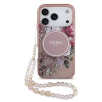 GUESS IML FLOWER STRAP Zaščitni ovitek Apple iPhone 17 Pro PINK