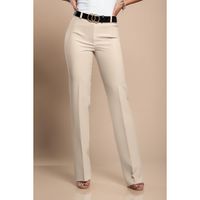 Elegante Lange Hose Mit Geradem Bein, Beige