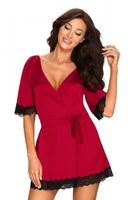 Női fürdőköpeny Obsessive piros (Sensuelia peignoir) L