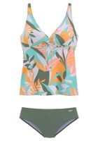 SUNSEEKER Tankini  svijetlosiva / kaki / menta / losos