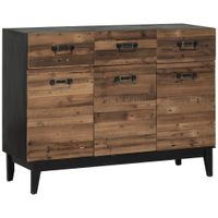 Livetastic ŠIROKÁ KOMODA, jedľa, prírodná farba, čierna, 120/90.5/41 cm