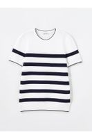 LC Waikiki Men's Crew Neck Short Sleeve Striped Knitwear Sweater