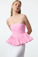 Trendyol Pink Strapless Balloon Woven Blouse