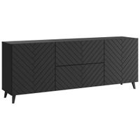 Livetastic NÍZKA KOMODA, čierna, 180/69,4/39 cm