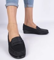 Gemre Black women's wedge loafers Zorani