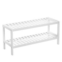 Boxxx REGÁL NA TOPÁNKY, biela, bambus, 70/33/26 cm