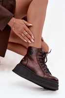 Kožené kotníkové boty na platformě Maciejka