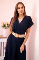Kesi Włoski Dress with a decorative belt navy