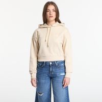 Bluza Guess Jeans Ls Hooded Leaves Crop Sweatshirt Pearl Oyster XS