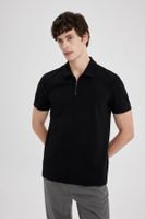 DEFACTO Regular Fit Zipper Collar Short Sleeve Polo T-Shirt