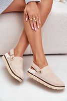 FB2 Női Papucs Vastag Talpon Szőrrel És Csattal Fekete Linneola