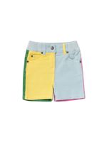 Color Block Organic Cotton Denim Shorts