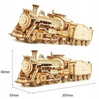 RoboTime dřevěné 3D puzzle Parní lokomotiva