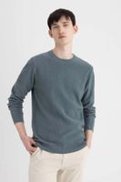 DEFACTO Standard Fit Regular Cut Cotton Crew Neck Knit Sweater