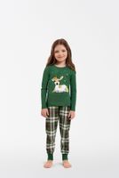 Girls' pyjamas Zonda, long sleeves, long legs - green/print