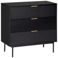 Livetastic KOMODA, čierna, zlatá, 80/80/40 cm