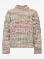 Pink-beige girly patterned sweater ONLY Carma - Girls