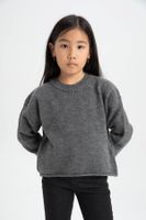 DEFACTO Girl Standard Fit Crew Neck Basic Plain Knitwear Sweater