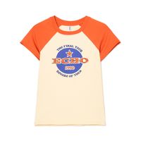 Cropp - Kratek top s potiskom - svetlo oranžna