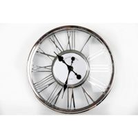 NÁSTENNÉ HODINY strieborná, priehľadné 45 cm