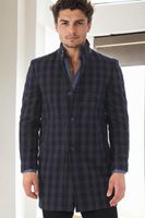 PLT8370 DEWBERRY MEN'S COAT-PATTERNED NAVY BLUE-2