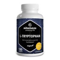 L-Tryptophan hochdosiert, vegan, 500 mg Pulver pro Kapsel, 180 Kapseln, reine essentielle Aminosäure, natürlich fermentiert | Vitamaze by Sensilab