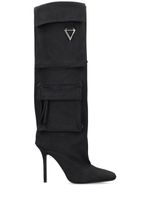 105mm Sienna Canvas Tall Boots
