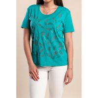 Bedrucktes T-Shirt, Türkis