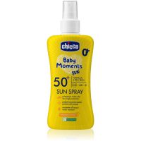 Chicco Baby Moments Sun дитячий спрей для засмаги SPF 50+ 0 m+ 150 мл