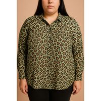 Bluza S Printom Za Veće Veličine, Zelena