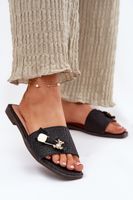 Boto Női Lapos Sarokkal Rendelkező Papucsok Masnival Fekete Sallariela