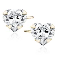 Olivie Strieborné náušnice 6 mm SRDCE GOLD 9518