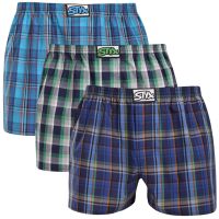 3PACK pánské trenky Styx klasická guma vícebarevné (3A30468) M