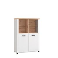 Landscape VITRÍNA, biela, dub artisan, 104/143/41 cm