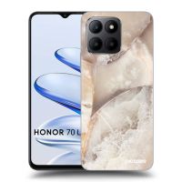 Silikónový čierny obal pre Honor 70 Lite - Cream marble